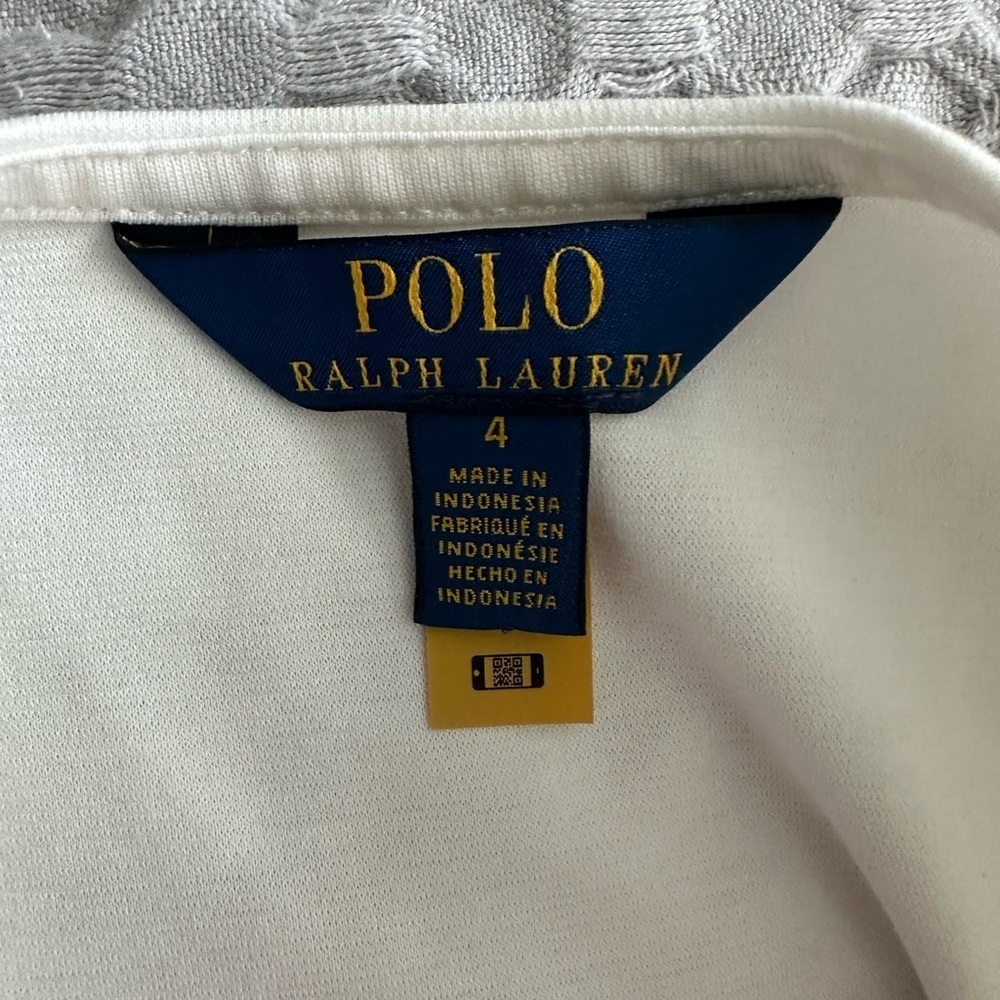 Polo by Ralph Lauren Kids Ivory Dress with Velvet Black Sash - Picture 3 of 4